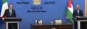 Draghi ricevuto dal Primo Ministro Palestinese, Mohammad Shtayyeh
