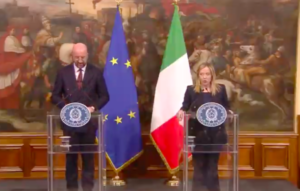 Dichiarazioni tra Presidente Giorgia Meloni e Charles Michel