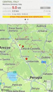 Terremoto 4.4 in Umbria.Avvertito in Toscana e Marche