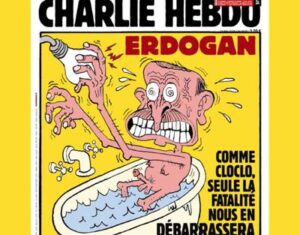 Turchia, vignetta Charlie Hebdo con Erdogan folgorato: ira Ankara