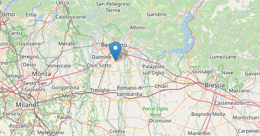 Un terremoto di magnitudo 3.0 è avvenuto a Comun Nuovo in provincia di Bergamo. La scossa si è verificata ad una profondità di 8km.