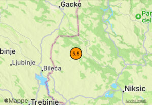 Terremoto di magnitudo 5.5 in Montenegro