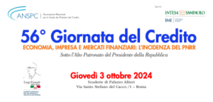 Al via, giovedì 3 ottobre, la 56ª edizione della “Giornata del Credito”